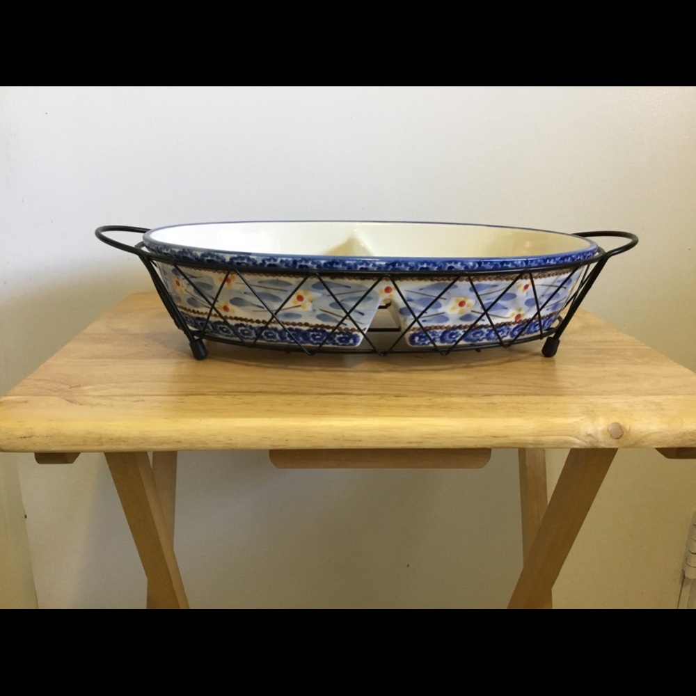 Temptations divided serving dish.  Like new!